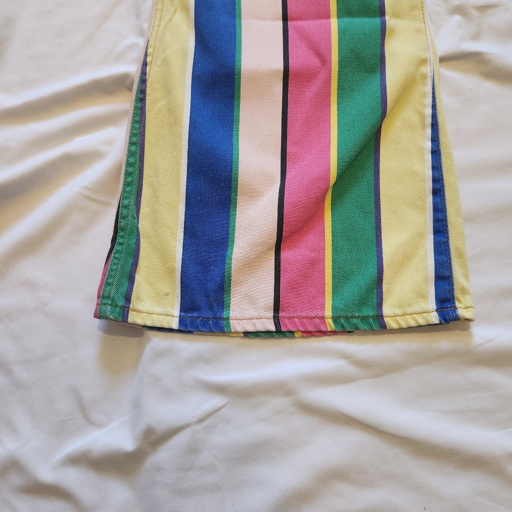 Wrangler Rainbow Stripe Wide-Leg Jeans - Pink, Green, Blue, Yellow, Cream - Picture 7 of 14